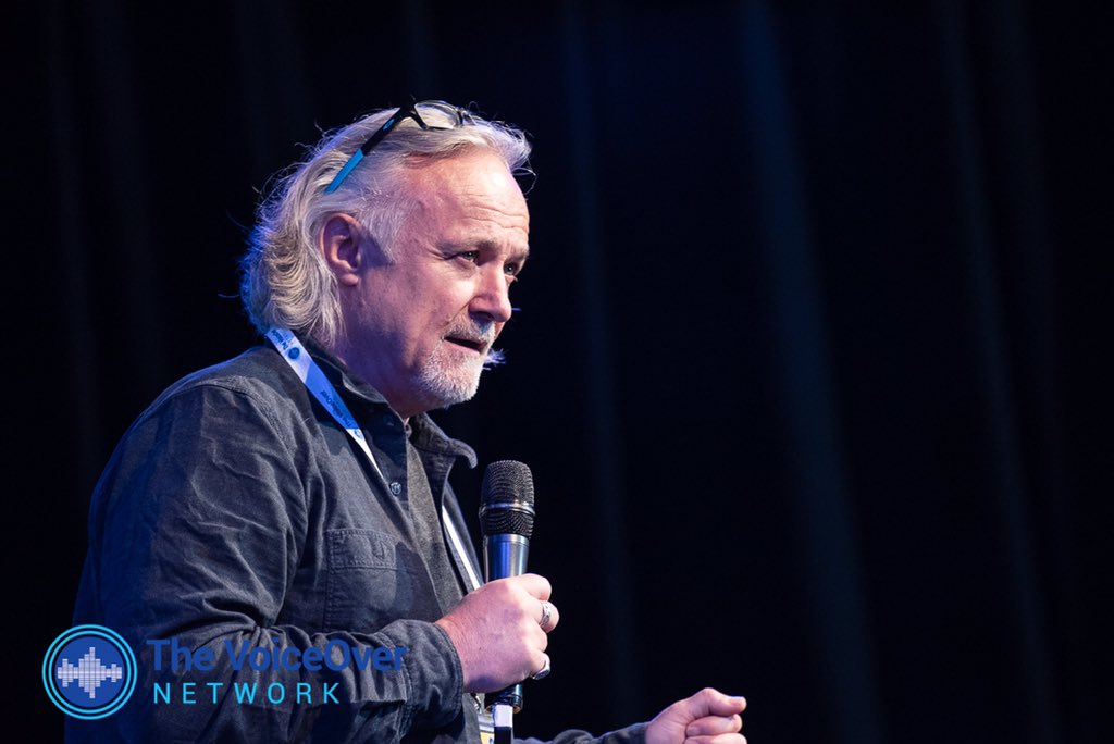 NetworkVO's tweet photo. Mark Estdale @3571 is a pioneer for casting and directing in Video Games. Here he is speaking at last weeks GET YOUR GAME ON event in London . #videogames #GameOnVOND2019 #castingdirector https://t.co/Peg3lieDnz