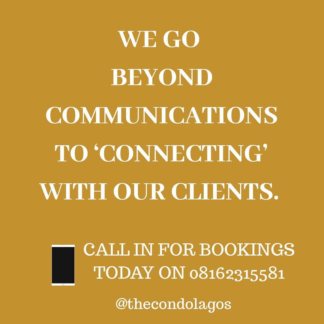 CondoLagos's tweet photo. We go beyond communications to communication with our clients🤝🏽😊.
.
.
.
.
Call in for booking or visit us today at No 1 Kofo Abayomi way, Nigerian Air Force camp, Victoria Island, Lagos.

#TheCondo #YourCondo https://t.co/hYs4rfWOgW