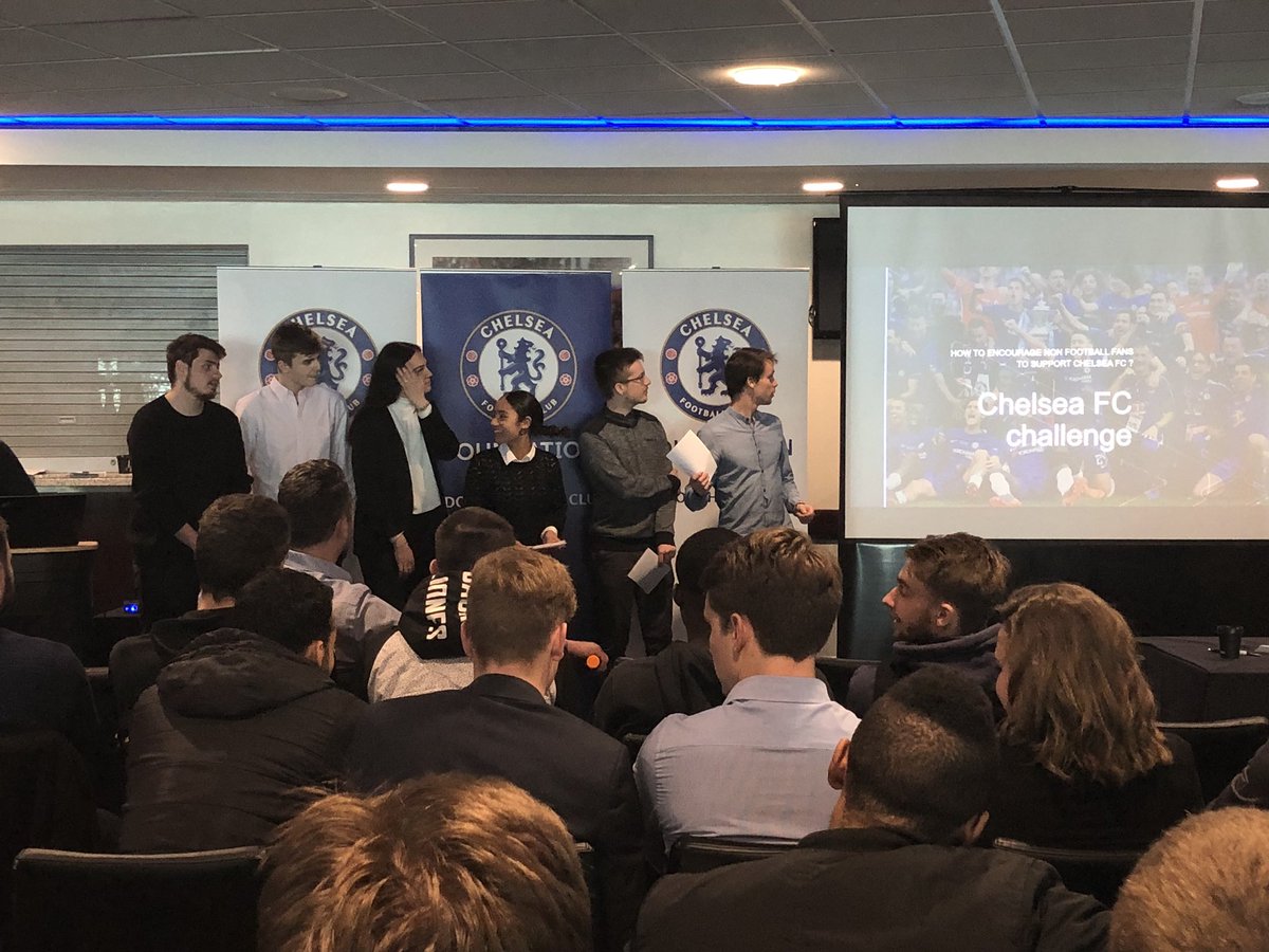 AMOS__London's tweet photo. It's time for the final! 

5 teams have been selected to present there idea in front of the jury composed of Nav Daine (General Manager) and Thomas Jackson (Senior Data Analysis).

#AMOSLondon #ChelseaChallenge #SportBusiness https://t.co/fFswPkgnaD