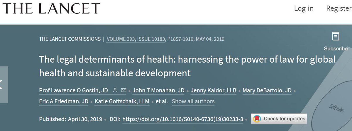 kentbuse's tweet photo. Congrats to @LawrenceGostin &amp; all @oneillinstitute @TheLancet Commissioners (including @UNAIDS Luisa Cabal) for this wonderful resource on the legal determinants of health https://t.co/q2yxscMzxs #LDoH https://t.co/Eb8GItD0dc
