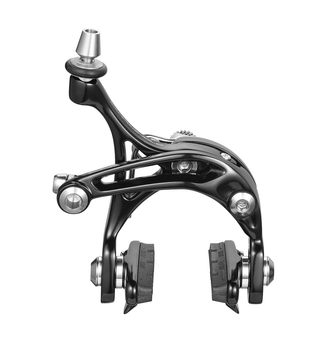 The Campagnolo skeleton brake design has been offering superior stopping power since its introduction many years ago. The newest version of Chorus rim brakes stay true to the tradition of powerful yet modular braking performance that stands out amongst the rest. #chorus