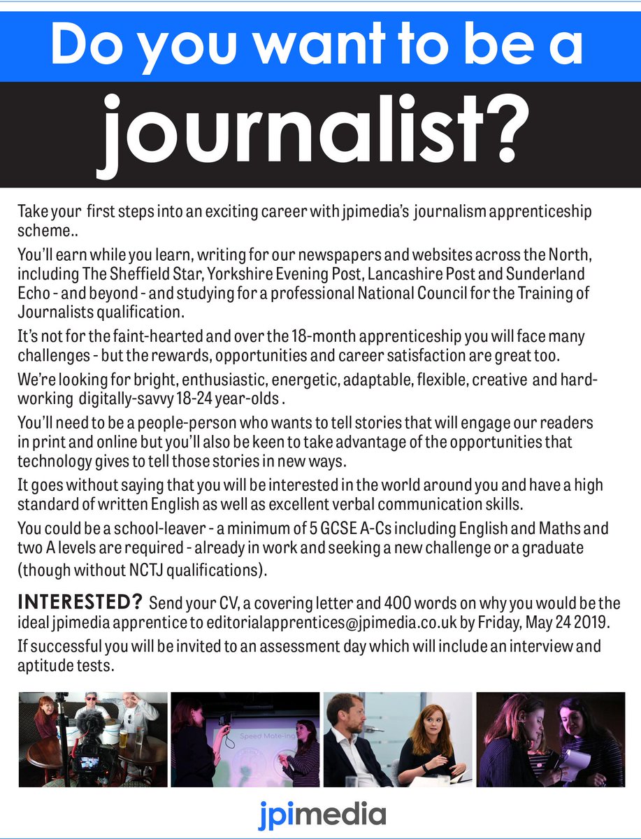 Our @JPIMediaLtd apprentice journalists are taking the next steps in their careers. If you 'd like to replace them, here 's how you can apply for a great opportunity #apprenticeship #journalism