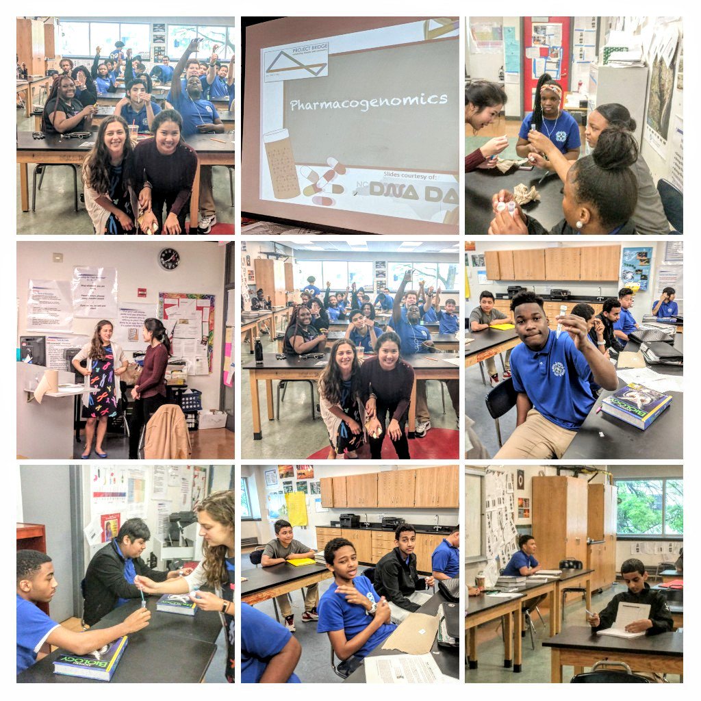 RealDHHS's tweet photo. #dnaday19 #dnaday #dhhsbetterthanever #oneworld #America Thanks To @JohnsHopkins Genetic Counseling Grad Students Diana & Laynie for their Pharmacogenomics DNA day outreach @RealDHHS . Great 21st century Bioethics Info and fun labs.... https://t.co/NNYDHFwIRD
