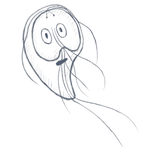 ミジンコ インハンド見てました 冒頭に愛しのジアルジア ランブル鞭毛虫 ちゃんのイラストが 本物も可愛いんですよ この画像は今適当に描いたのでいい加減 宿主を操る病原体の話でトキソプラズマは出ると思ってた 今回のはインフル患者の異常行動