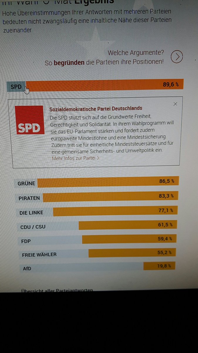 Da bin ich wohl der richtigen Partei begetreten.
#wahlomat #EuropaIstDieAntwort #ep2019 #Europawahl2019
