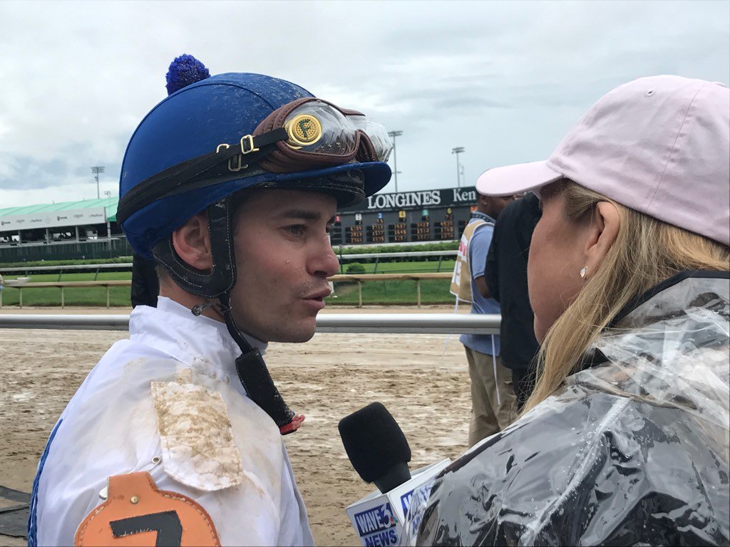 kristischank's tweet photo. @ConnieLeonard & #FlavienPrat race1 win #Gigging, rides #Bellafina #KyOaks , #CountryHouse in #KyDerby #Wave3Oaks https://t.co/YuZP12u6dm