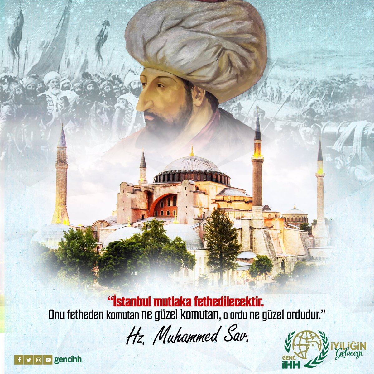 Genç yaşında çağ açıp, çağ kapatan; aşılmaz denilen surları aşıp Konstantinopolis'i İslambol yapan Fatih Sultan Mehmet Han hazretlerini vefatının sene-i devriyesinde rahmetle yâd ediyoruz.
