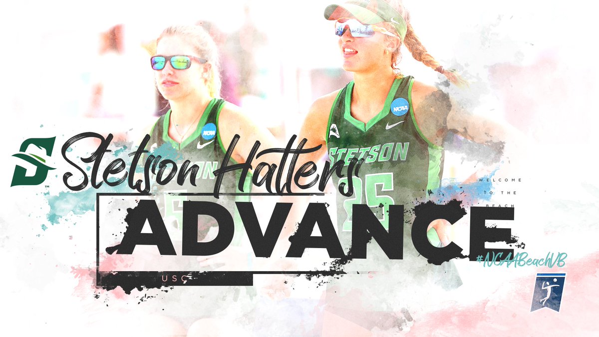 NCAAVolleyball's tweet photo. HISTORIC UPSET!!!

@StetsonBeach becomes the first-ever 8 seed to defeat the top seed in the tournament, beating (1) USC, 3-1!

#NCAABeachVB https://t.co/cLX9RIBgha