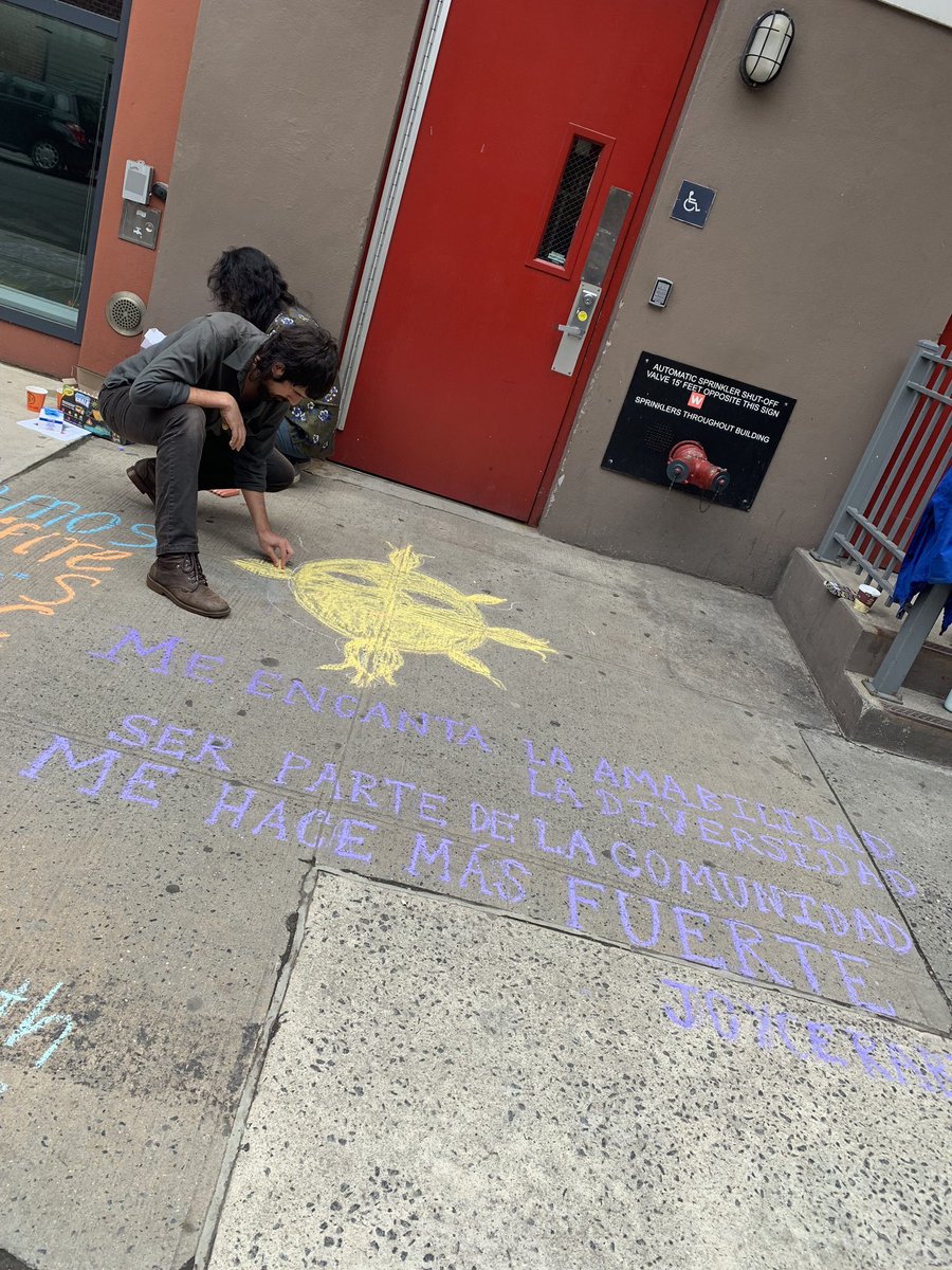 LoisaidaInc's tweet image. We’re kicking off #LEShistorymonth chalking with our community of artists, our organizers, friends &amp;amp; colleagues! 

Our @loisaidafest is celebrating #rootsandbranches this year so we remember Petra Santiago, Pedro Pietri &amp;amp; more, whose vibrant legacies are very much alive!