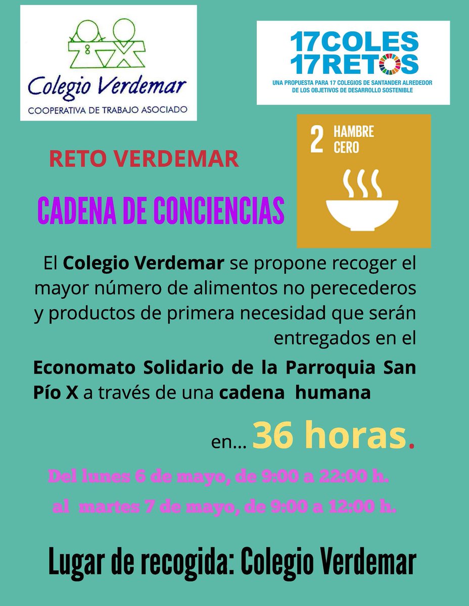 17 Coles 17 Retos. Cadena de conciencias.
ODS n°2 Hambre Cero