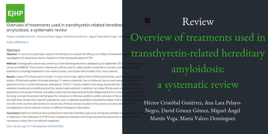 EJHP_BMJ's tweet photo. 💊🔎🤔Curious about information on efficacy and safety of treatments for amyloidosis due to mutations in the transthyretin gene (ATTR)?🤔🔎💊
🔗Read this review in our journal and find out more: https://t.co/SG5giYBrEM 
@STEVECHEMIST @bonnabry @horak @JoanPeppard1 @SteinBergan https://t.co/qp74yD2pvH