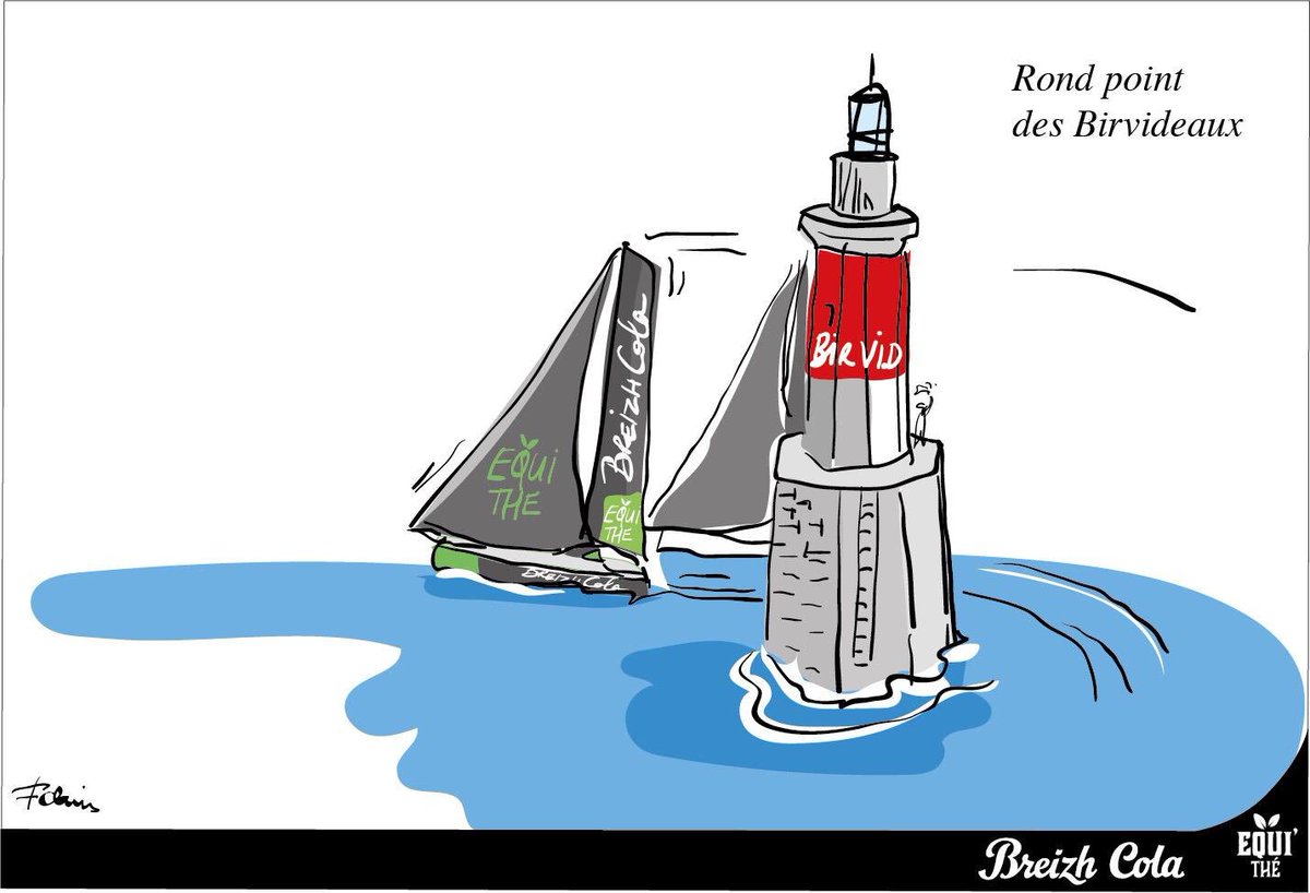Plus de 24h après le départ. 
Breizh Cola - Equi’Thé pointe en deuxième position juste derrière <a href="/QueguinerVoiles/">Quéguiner Voiles & Océan</a> et devant <a href="/VoileBanquePop/">Voile Banque Populaire</a>