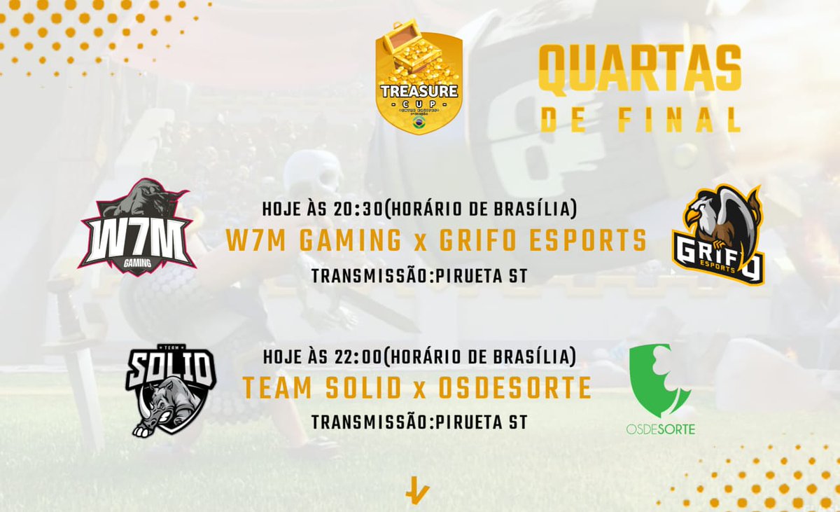 Hoje conhecemos os dois últimos semifinalistas de nosso campeonato!
@W7MGaming x @GrifoSports 

@TeamSolidOF x @OsDeSorteTeam 

Canal:<a href="/Kawasantiago10/">Kawã Santiago</a> no YouTube