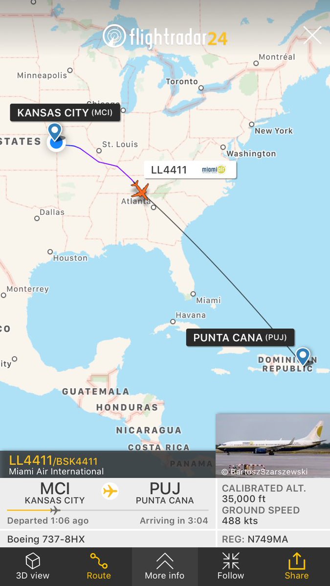 JustinMeyerKC's tweet image. Pretty sure the lucky people on this ⁦@VacationExpress⁩ flight are going to have a really great weekend. Nonstop from KC to Punta Cana. Happy Hour will be umbrella drinks on a beach in the Caribbean. fr24.com/BSK4411/206145…