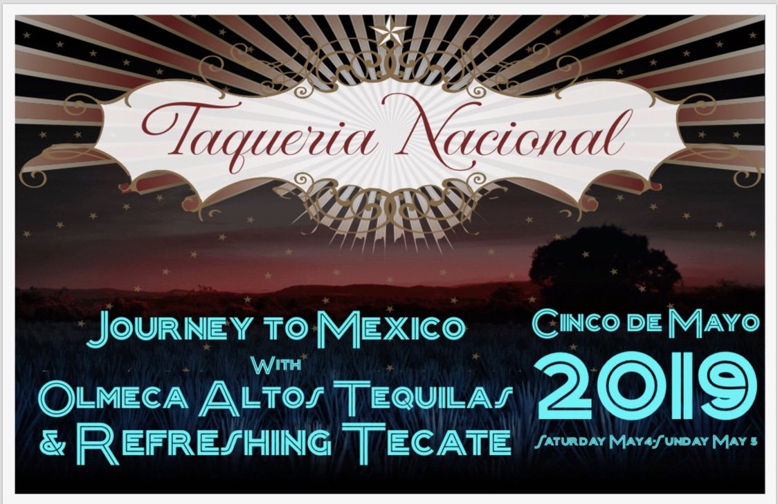 When planning your flight path for #CincoDeMayo you'd be wise to consider <a href="/Taquerianacionl/">Taqueria Nacional</a>. $5 shots of Altos silver. $7 for the shot AND a Tecate.  Sunday AND Saturday.  Take the journey <a href="/Taquerianacionl/">Taqueria Nacional</a> #CelebrateMexico <a href="/RNDC_USA/">RNDC-USA</a>