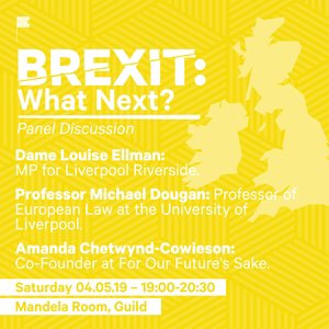 LHSU_VPEdu's tweet photo. What next with Brexit? Our friends at @LiverpoolGuild are holding a panel hosted by @JonathonFoster_ (@GuildOfficers). 7pm in the Mandela Room! https://t.co/Vp7pa08H7x https://t.co/x4xC26vPFo