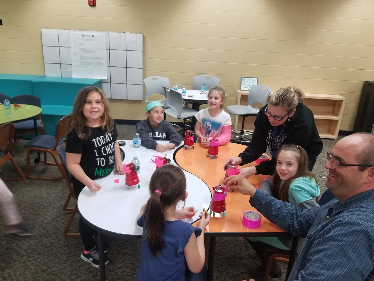 CMill_STEMguy's tweet photo. Girls STEM club for grades 1-4 that has started @GESFalcons. Tonight is for 1st and 2nd. Who knows, maybe a future astronaut or the next Jane Goodall is in here. Girls have been left out of STEM for too long. @MarilynStinson Hope's to change that! @OSLN #WEAREGRAHAM #GESTEAM https://t.co/hWpMtEMxv2