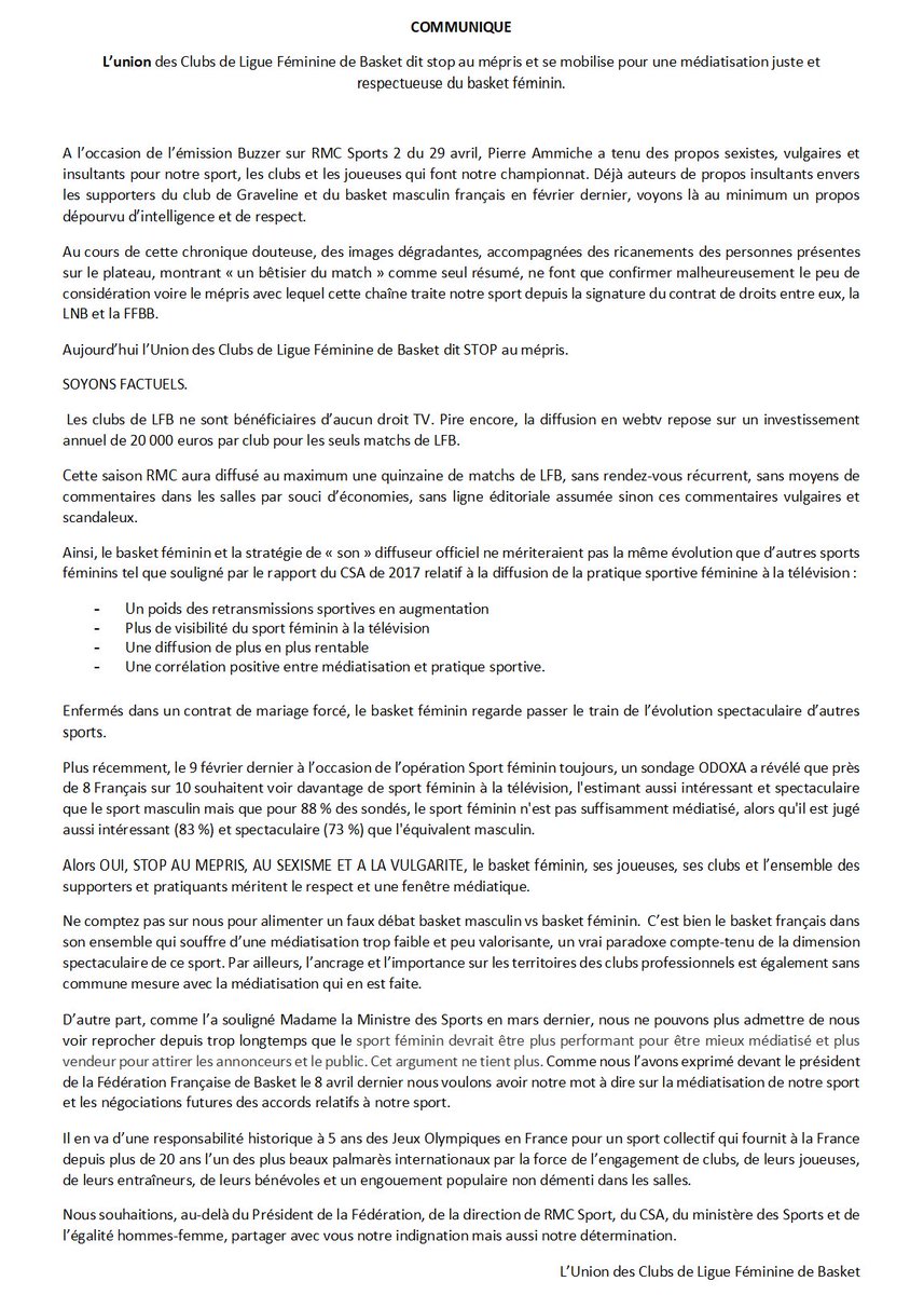 Pour nous c'est stop. Et vous ? 2/2 #dubasketfemininalatv #jsportfeminin @MS__Obama <a href="/BourgesBasket/">Tango Bourges Basket</a> <a href="/BasketLandes/">Basket Landes</a> <a href="/basketlfb/">LFB</a> @jpsiutat <a href="/BasketLandes/">Basket Landes</a> @DeferlantesNRB <a href="/ASVEL_Feminin/">LDLC ASVEL Féminin</a> <a href="/BasketLMA/">BLMA</a> <a href="/RoxaMaracineanu/">Roxana Maracineanu</a> <a href="/MarleneSchiappa/">🇫🇷 MarleneSchiappa</a> <a href="/ESBVALM/">ESBVA-LM</a> <a href="/FlammesCarolo/">Flammes Carolo</a>