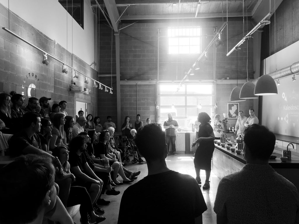 AliBoden1's tweet photo. Spent my Friday morning enjoying my favorite coffee with the people who roast it! Thanks for a delicious Tasting at Ten on #Kaleidoscope @counter_culture, hope to come back again. https://t.co/iDKd5QwBgG