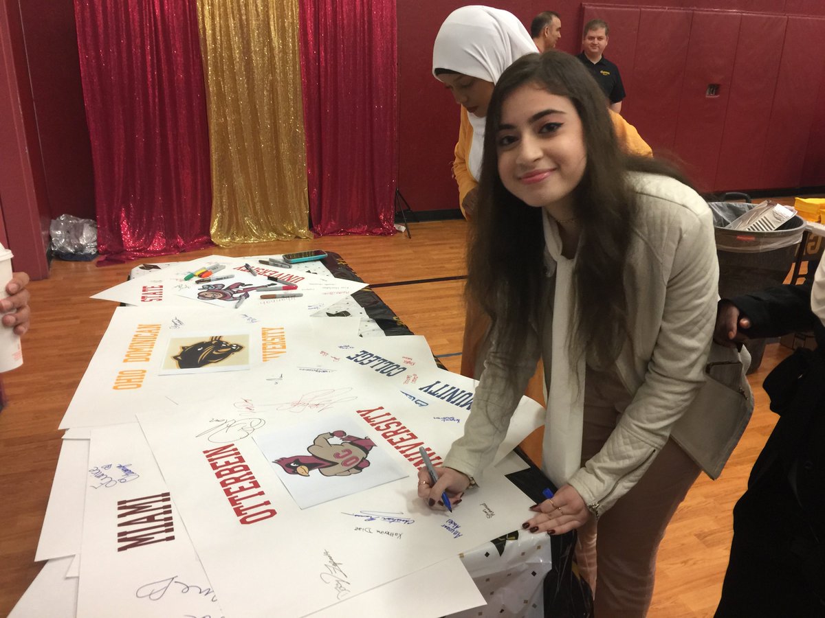 HSAColumbus's tweet photo. Seniors Breakfast and Signing Day at HSA High School in Columbus! https://t.co/abrQPDxEfP