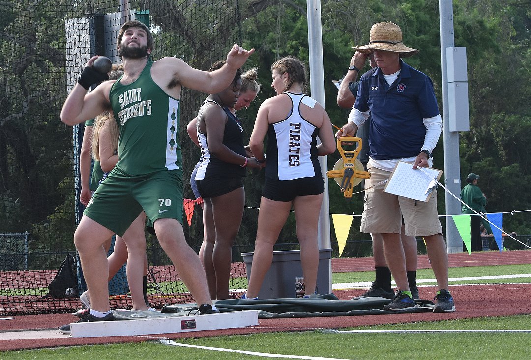 Our Falcons have opened competition at the state championship track and field meet at the University of North Florida in Jacksonville and we have our first medalist! Junior shot putter Dylan Davis is on the medal stand with a third-place finish! #fearthefalcon