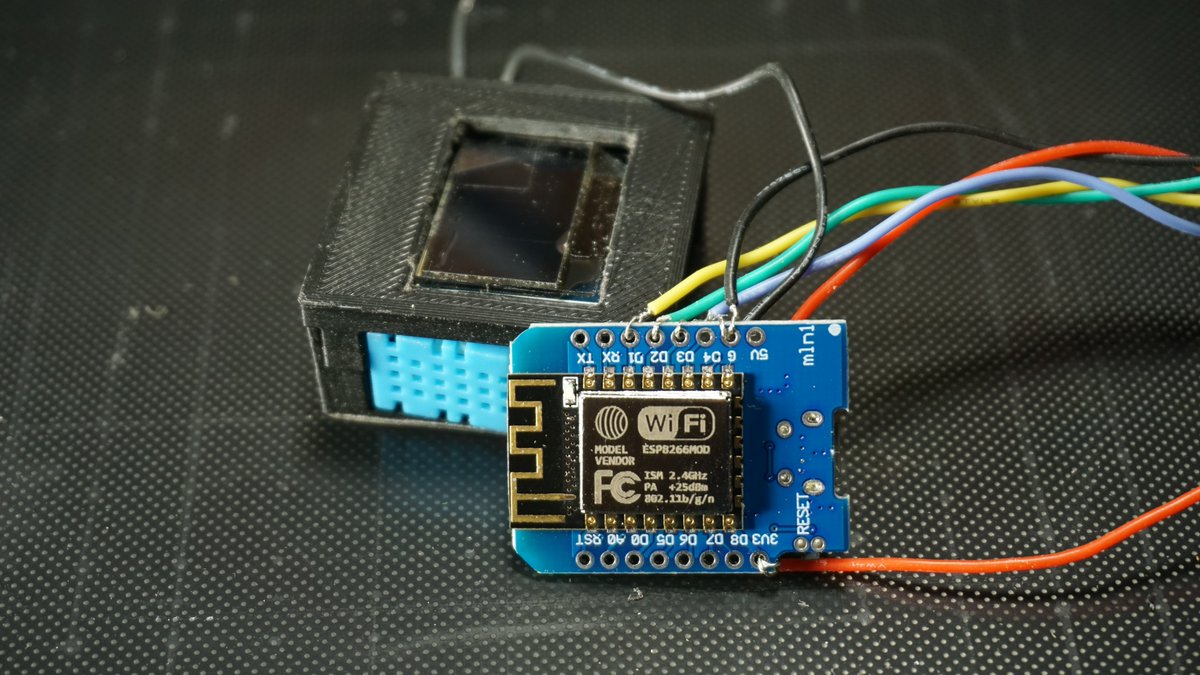 PrintADay365's tweet image. Remixed a #Wemos #D1mini case from the @Sketchup warehouse for a D1 mini, #DTH11 temp and humid sensor, and a 128x64 #OLED screen. Not the final fitting but just an idea...Will add a heating element and 2 beautiful buttons to set target temp. May reprint white...

-#PrintADay365