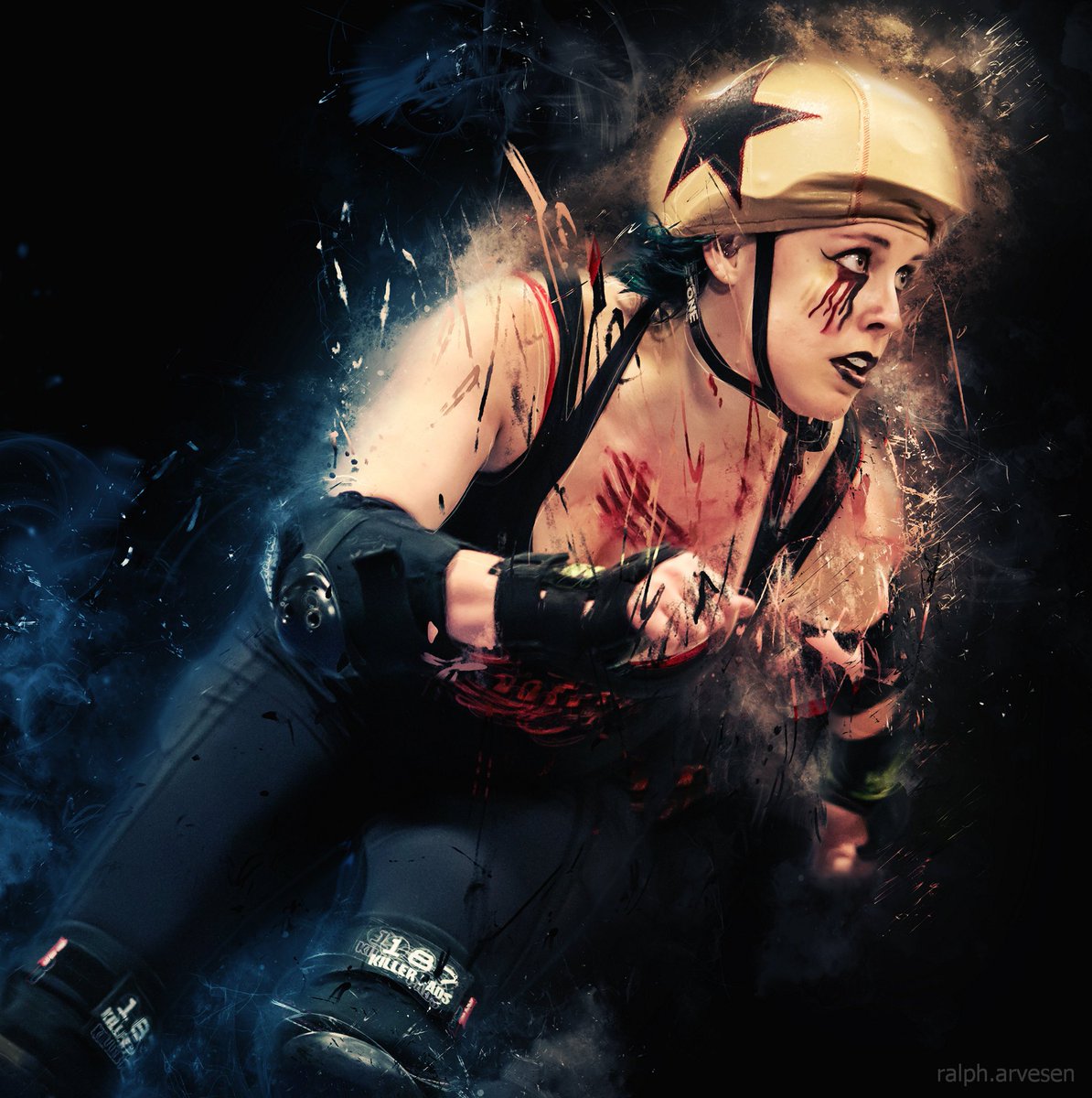 Loretta Synn at the Texas Roller Derby match between Putas Del Fuego and the Cherry Bombs at the Palmer Event Center in Austin, Texas. @LifeAsDodson <a href="/putasdelfuego/">Las Putas Del Fuego</a> <a href="/TXRDRollergirls/">Texas Roller Derby</a>