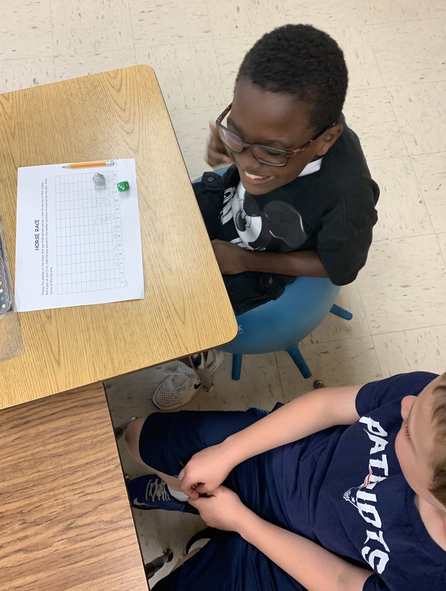MrsWaller3rd's tweet photo. Practicing probability this morning! Look at those excited faces😁 🎲 #TheyLikeToWin #MakeMathFun @CCWellsElem https://t.co/jDaUNjb0LF