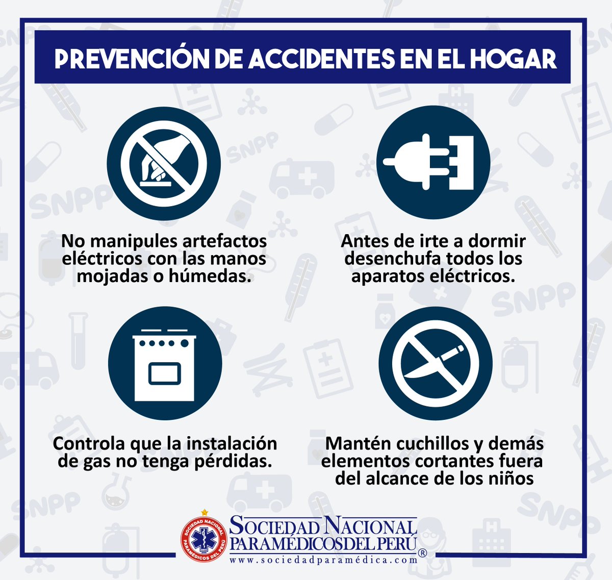SNPP2018's tweet photo. Nuestro hogar es el lugar en el que nos sentimos más seguros, sin embargo a veces pueden ocurrir accidentes que ponen en riesgo esta seguridad, hoy te dejamos algunos consejos para prevenirlos.
#PrevencionDeAccidentesEnElHogar #Hogar #SNPP #Paramedic  #SNPPInforma https://t.co/JvkvrPKiul