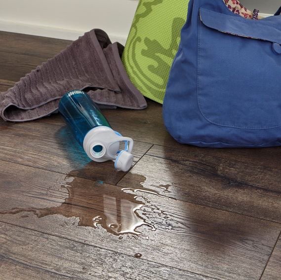 Did you know? Our Spill Proof Collection is warrantied against spills up to 24 hours and can be wet mopped! Four-sided beveled edges for individual plank definition and lifetime warranty!!! Learn more: bit.ly/2UV23e8 #laminateflooring
