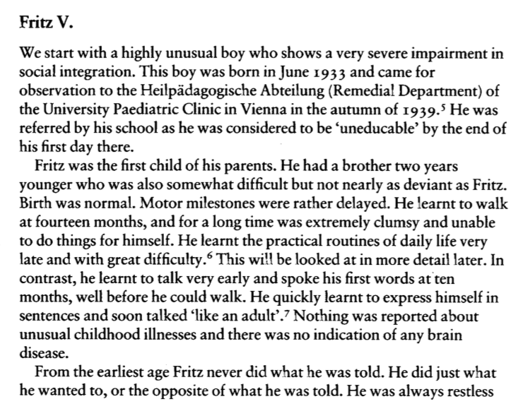 16) Hans Asperger was at a loss to explain what was causing these children to experience strange neurological symptoms. He saw over 200 children—every one of them boys, & they closely resembled the children Leo Kanner had seen in Baltimore.