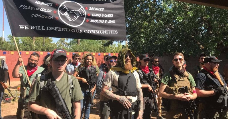 FarLeftWatch's tweet photo. Far-left violence is #FacebookApproved.

Redneck Revolt, a far-left militia group with 37 active cells distributed a training manual with sections on “kidnapping”, “executions”, "sabotage" and “terrorism”.

Their Facebook account is still active. Why? https://t.co/KKPc3Qz9Os