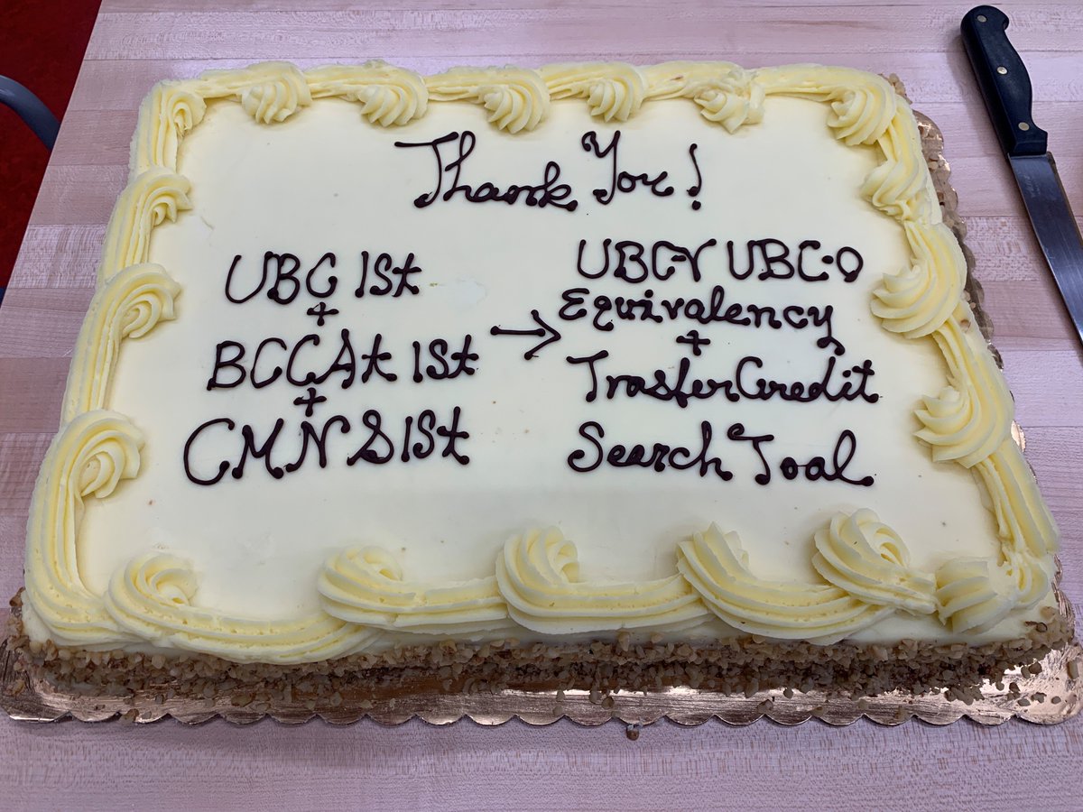 bccat_org's tweet image. When a UBC Transfer Credit System pilot project goes well, we celebrate with cake! 
UBC Transfer Credit Search Tool is live! students.ubc.ca/enrolment/regi… … 

@UBC @ubcokanagan  @bccat_org @youbc @ubcnews @ubconews @UBCITnews #transfer #transferstudents #BCTransferSystem