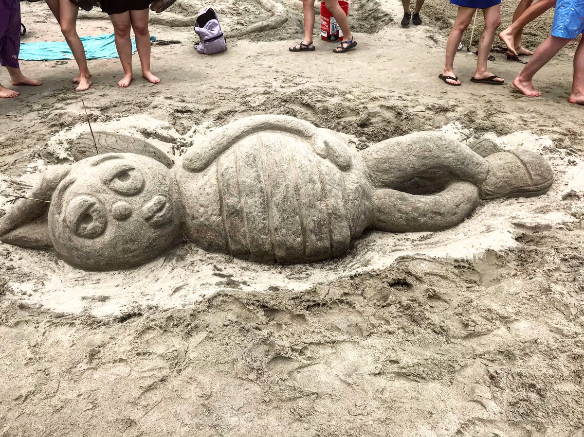 Art! What are you doing lying down?! We have sand art to create! #scad #scadsand #tybee #tybeeisland #artthebee