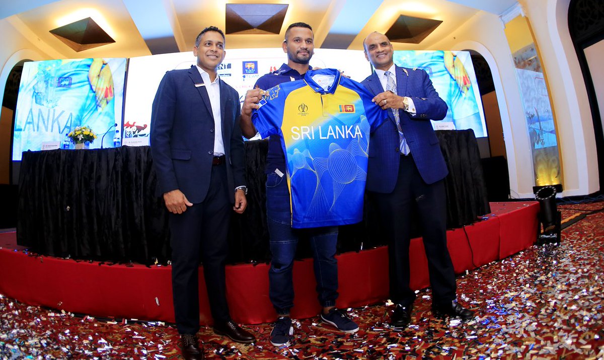 SLC #CWC19 Jersey is made out of #RecycledOceanPlastic, waste plastic recovered from the beaches of Sri Lanka. Through this initiative, MAS &amp; SLC intend to promote the responsible consumption of plastic to save marine species and their habitats. #lka