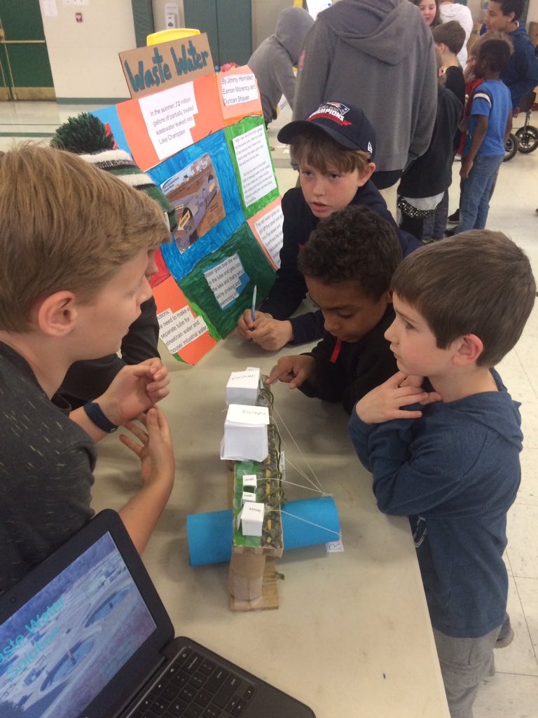 CAsaroStem's tweet photo. Teaching students and adults about our watershed's issues and our fifth graders solutions. Inspire and engage for a better world! #bsdvt @flynnfireflies @campanelli_ms @vermont_epscor #steam @BTVSchools #communitysailingcenter https://t.co/eTCXSeQoKG