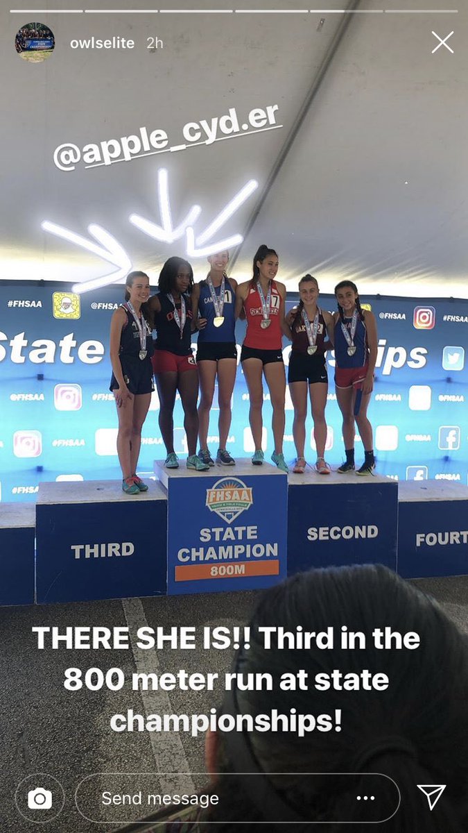 fauhigh_xctf's tweet photo. Our first podium finish of the meet‼️ Senior Cydni Turner places 3rd with a time of 2:11.81 in the 800 meter race ‼️ #podiumorbust #owlsignite @Athletic_Owls @ADHUS_FAUHS @flrunners https://t.co/sDfIXUcdhS