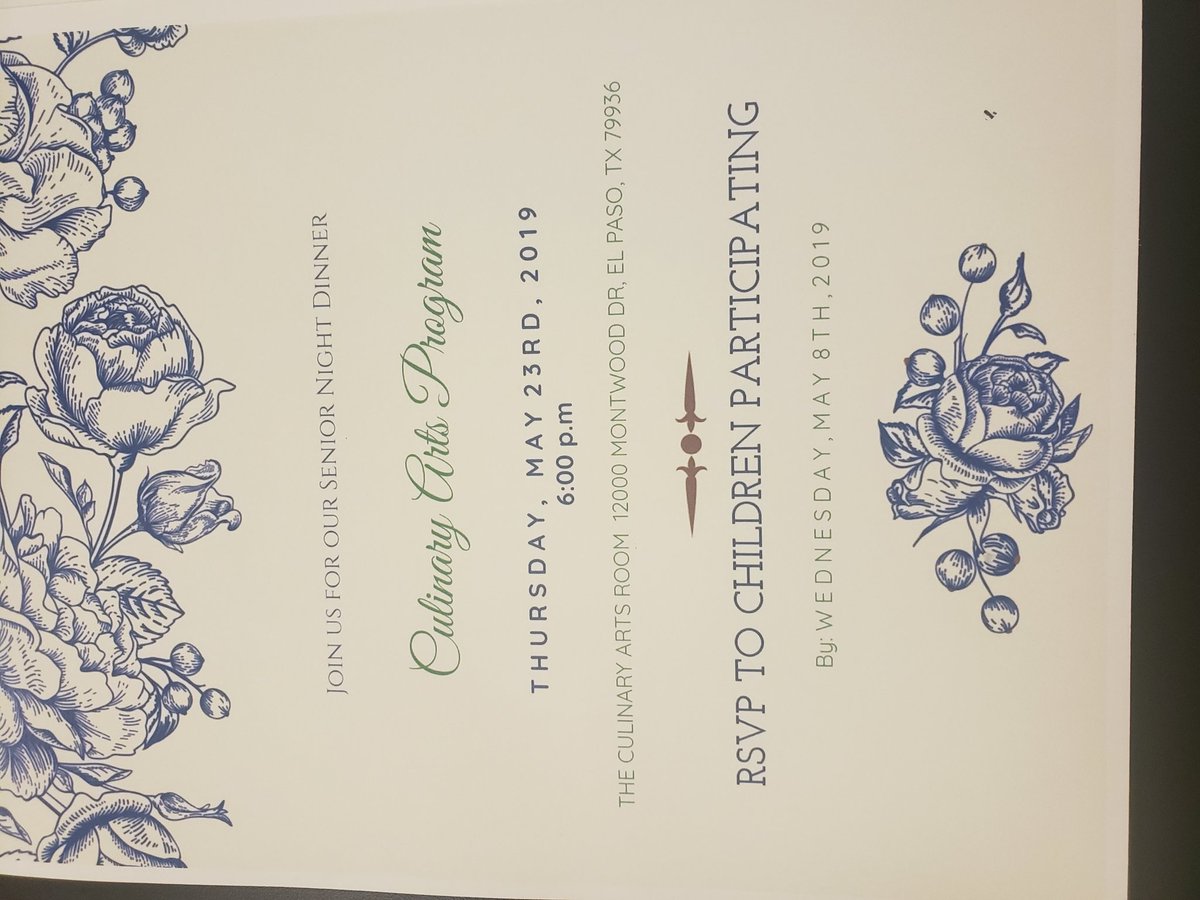 MHSCulinary_MHS's tweet photo. Just finished the menu for the Senior culinary parent appreciation banquet.  Students @MontwoodHS have been with me for 2 or 3 years and have looked forward to this. #finalsendoff #TeamSISD https://t.co/vkpDEcQE86