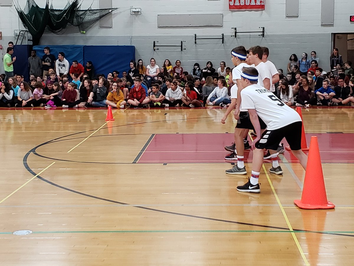 #omsjags Apparently height and age are not advantages in dodgeball.  Kids for the win!  #dodgeball