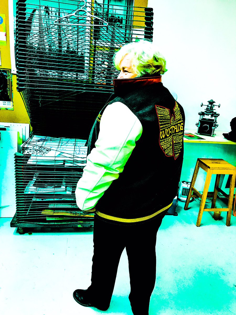 BeckStewart_'s tweet image. Wonderful to see the work &amp;amp; photobook launch of @SimonPeterGreen reflecting on his time working with @WuTangClan as a tour manager in his other life! We even got the chance to rock the jackets &amp;amp; I brought these wonderful women! @PrintMF hosting the exhibition #thisiscoventry