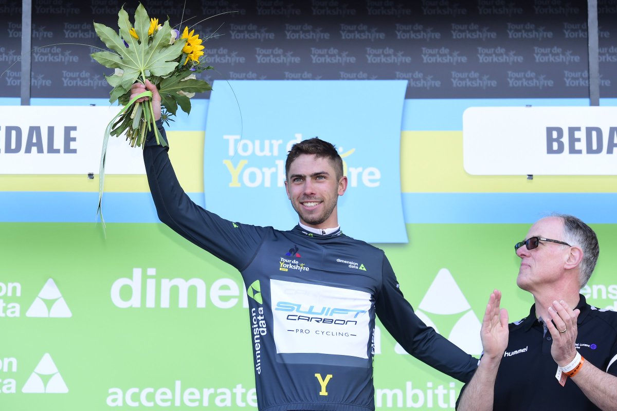 letouryorkshire's tweet image. Our jersey wearers heading into the weekend:

GC, sponsored by @BikeLibraries - @JesperAsselman (ROC)
Points, sponsored by @asda - @BVP88 (ROC)
KOM, sponsored by @LNER - @jacob_hennessy1 (DHB)
Most Active, sponsored by @dimensiondata - @Jakerscott14 (SCB)

#TDY