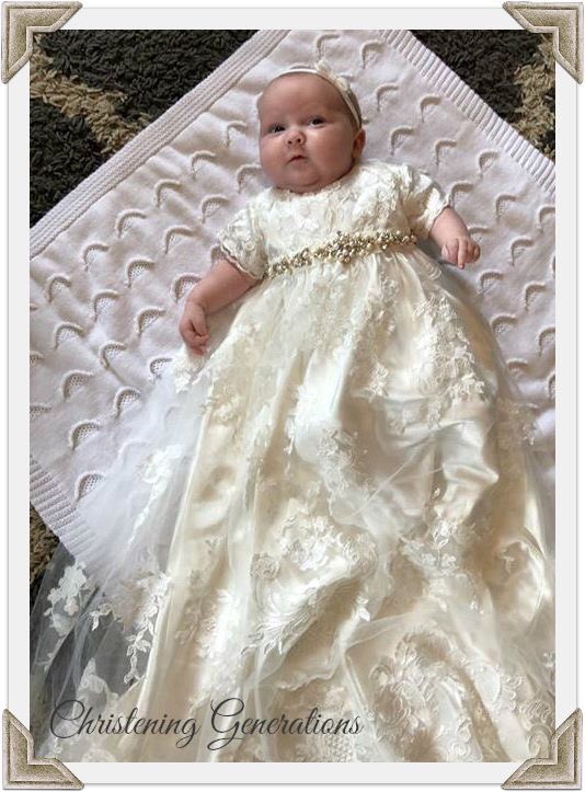 What did you do with your #weddingdress ? This is beautiful baby Allie wearing her Mum’s redesigned dress made into their family heirloom #christeninggown #christeninggenerations #carlow #Ireland