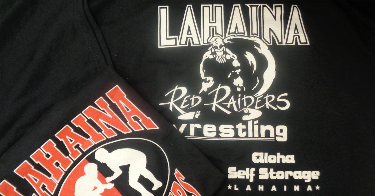 AlohaStorage's tweet image. Thanks for the nice shirts #Lahaina Red Raiders!