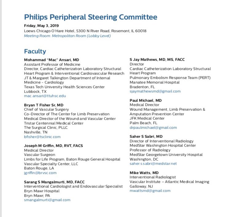 Honored to spend the day at the <a href="/PhilipsHealth/">Philips Healthcare</a> PV steering committee meeting with old and new friends and fellow #CLIFighters. Passionate and talented #interdisciplinary group. Excited for what’s to come! <a href="/saherssabri/">Saher Sabri</a> <a href="/drsavealimb/">Paul Michael MD, FSCAI</a> <a href="/JayMathewsMD/">Jay Mathews MD, MS, FACC, FSCAI</a> <a href="/kmadass/">Kumar Madassery</a> <a href="/CLI_Global/">CLI Global Society</a> <a href="/AtulGupta_MD/">Atul Gupta, MD</a>