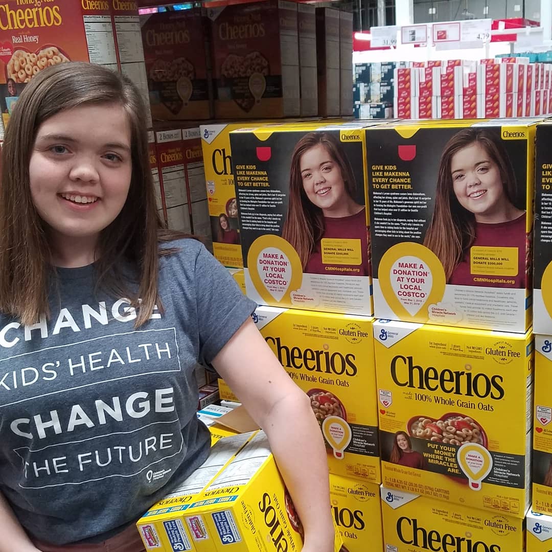 makspire's tweet photo. Such a fun day yesterday! I went to @Costco to see the boxes of @cheerios with my story on them and other @GeneralMills products with the @CMNHospitals Champions on them running for the month of May! So cool! Thank you so much for all of the support!
❤Makenna https://t.co/tBiqb1OB1V