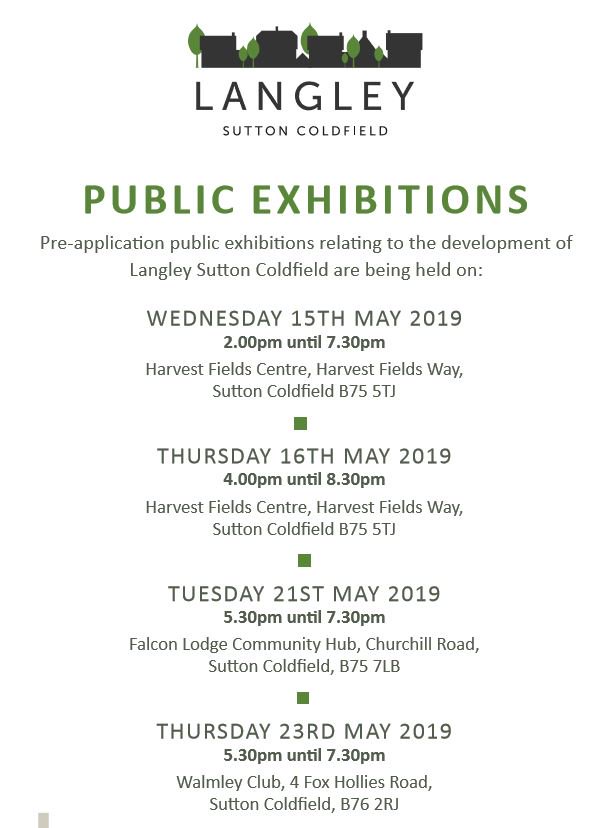 cllralexyip's tweet image. Public Consultation dates for the #Langley development #SuttonColdfield 15th-23rd May 2019- your opportunity to find out more details #greenbeltdevelopment @CPRE @RoyalSutColTC @WyldeGreenNF @stjwalmley @WalmleyRA