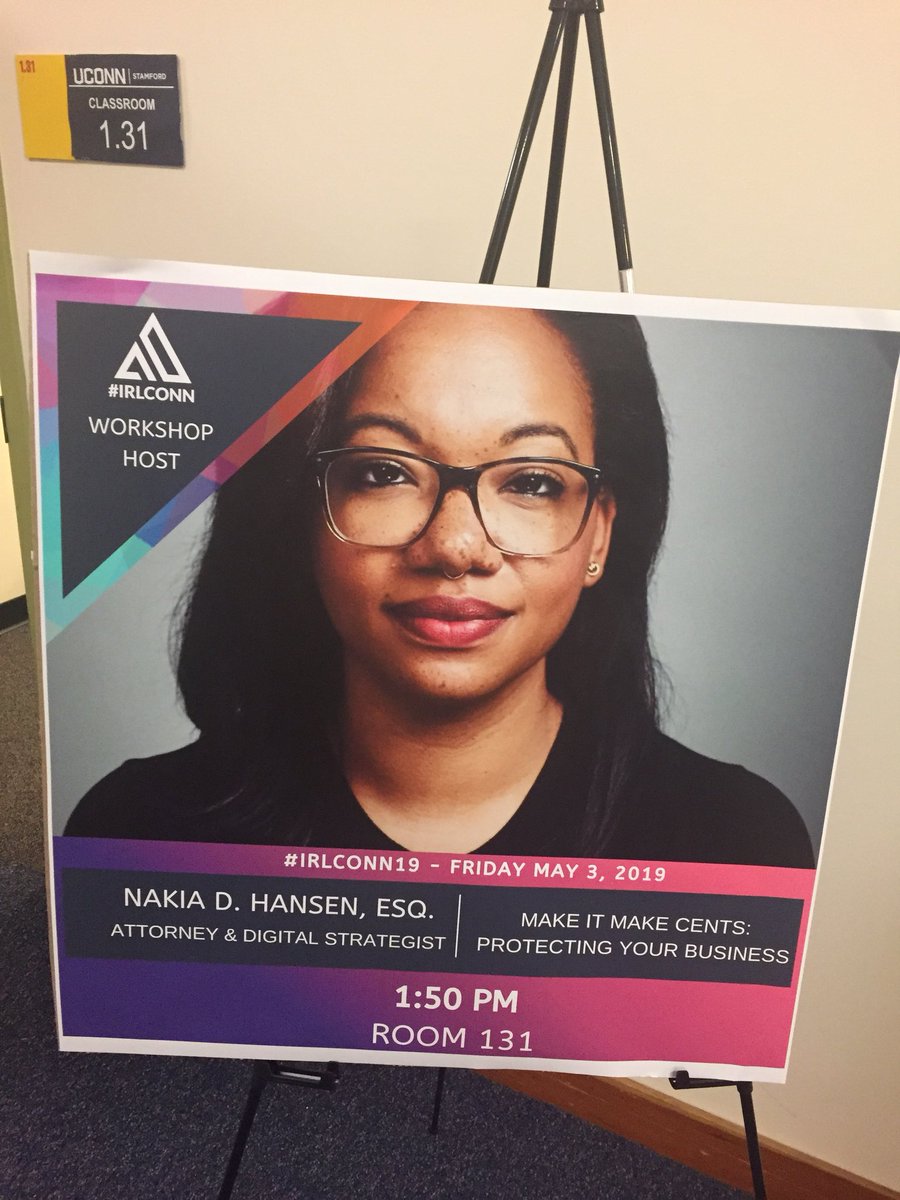 irlconn's tweet photo. Today @KiaJD spoke on the legal aspects of protecting your business through copyrights, NDAs, and contracts! Thank You! @irlconn #IRLCONN #IRLCONN19 https://t.co/BfZIKDqJA4