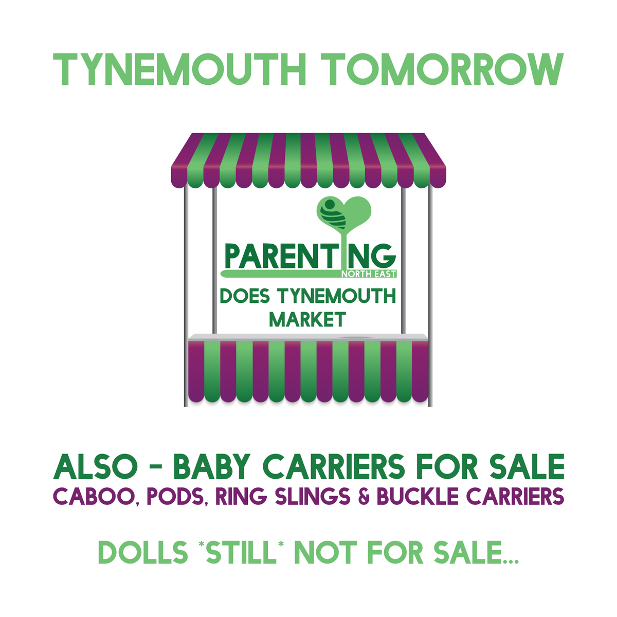 we're off to Tynemouth Market  tomorrow with slings to hire AND to buy! :D come on down to see us :D we're here all day 9-3! #Babywearing