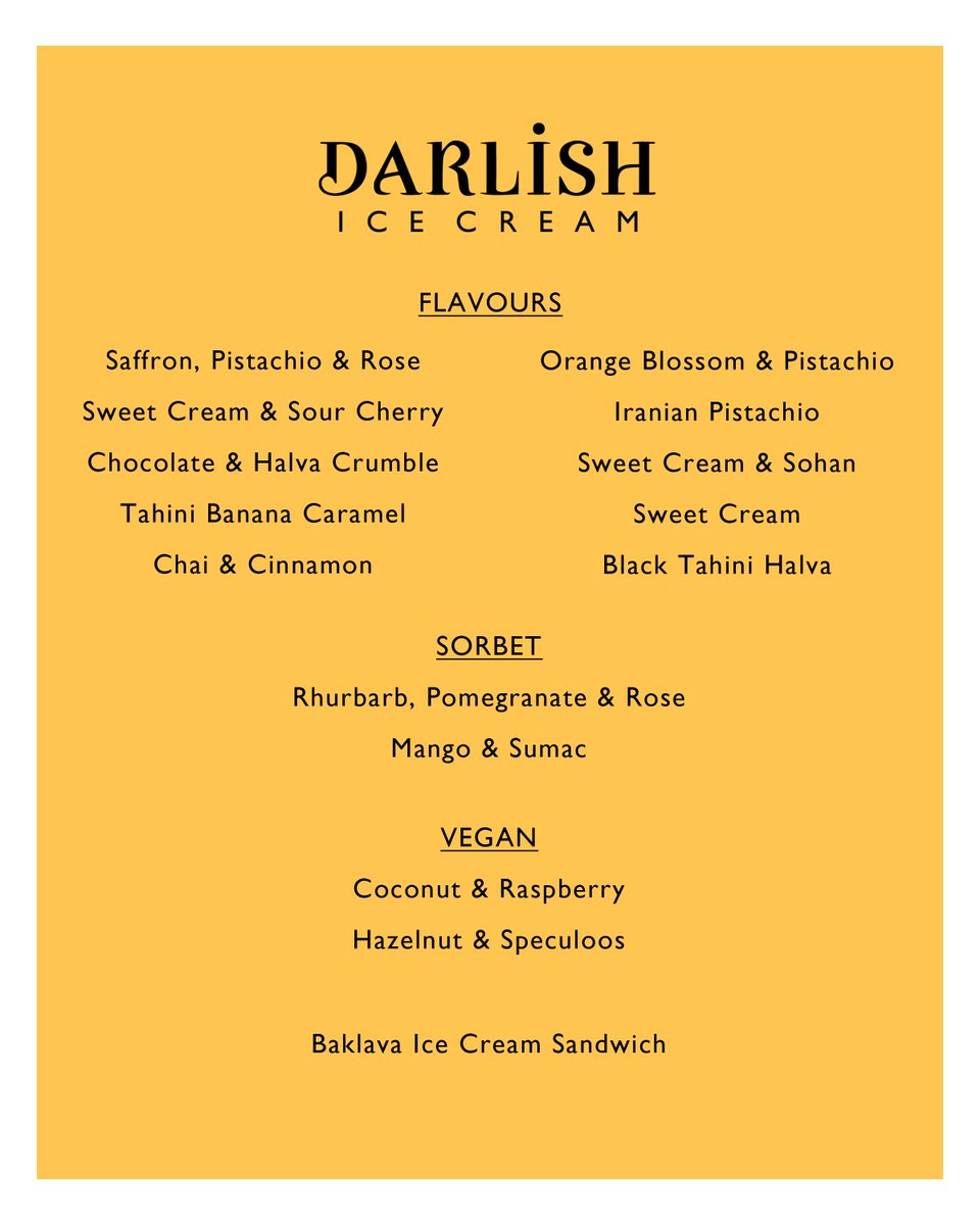 Hello London...here's a sneak peek of our Covent Garden parlour menu...opening tomorrow!
.
.
.
.
#CoventGarden #icecreamisbackintown #popupshop #londonlife #winning #menu #icecreamparlour #darlishicecream #flavours #baklava #icecreamsandwich