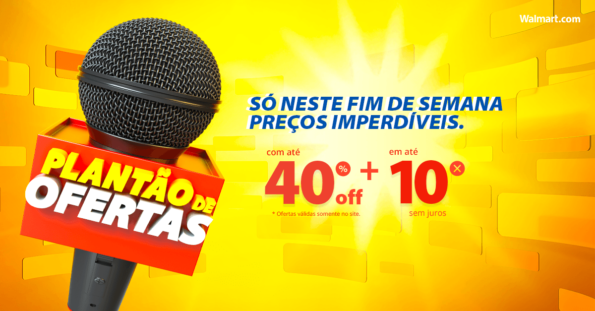 #PlantaoDeOfertas é só nesse #FDS. Aproveite no site ou nas lojas. wal.mw/2VdPHxO